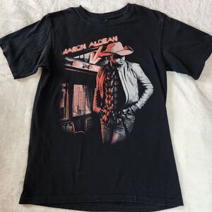 Anvil Jason Aldean 2014 Burn It Down Black Tour Tshirt With Graphics Size Small